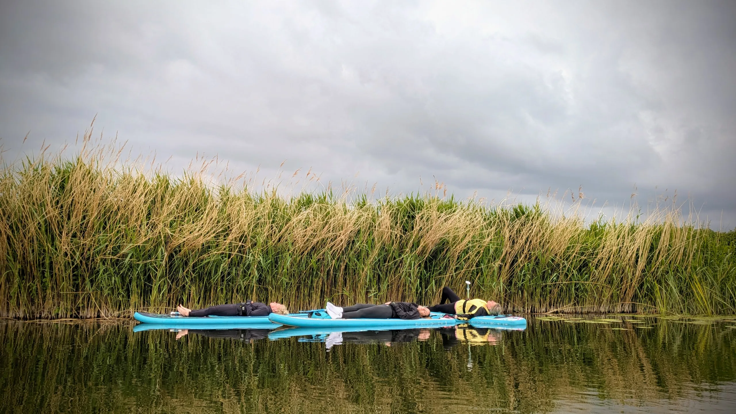 Floating on calm water on the River Avon, Defford